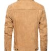 Men's Camel Brown Suede Biker Jacket