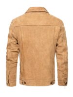 Men's Camel Brown Suede Biker Jacket