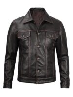 Men's Brown Trucker Biker Jacket