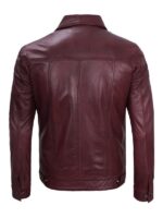 Men's Maroon Trucker Biker Jacket