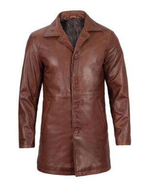 Men's Tall Brown 3/4 Length Coat