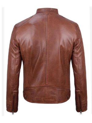 Men's Classic Biker Brown Leather Jacket