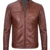 Men's Classic Biker Brown Leather Jacket