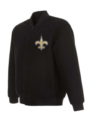 Black Saints NFL Varsity Jacket