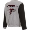 Gray And Black Atlanta Falcon Varsity Jacket