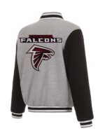 Gray And Black Atlanta Falcon Varsity Jacket