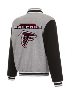 Gray And Black Atlanta Falcon Varsity Jacket