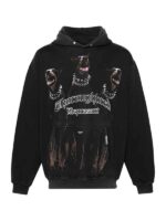 Unisex Black Thoroughbred Fleece Hoodie