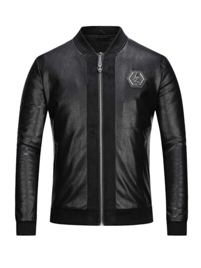 Men's Skull Patch Black Biker Jacket