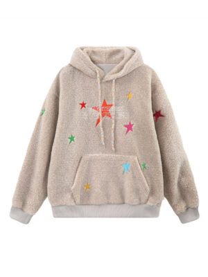 Unisex Colorful Star Patch Polyester Hoodie