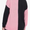 Women's Pink And Black Split Pumpkin Sweater