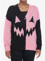 Women's Pink And Black Split Pumpkin Sweater