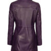 Women's Purple Leather Car Coat