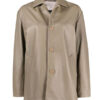 Women's 3/4 Quarter Beige Leather Coat