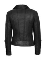 Women's Black Leather Biker Jacket