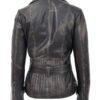 Women's Asymmetrical Zipper Black Leather Jacket