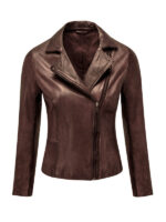 Women's Black Zip Up Leather Jacket