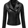 Women's Black Zip Up Leather Jacket