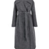 Women's Grey Belted Long Wool Coat