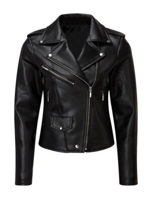 Women's Slim Fit Black Biker Jacket