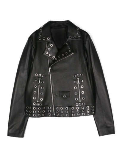 Women's Black Leather Biker Jacket