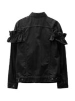 Women's Long Sleeve Black Denim Jacket