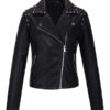 Women's Black Studded Leather Jacket