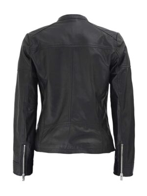 Women's Slim Fit Textured Leather Jacket