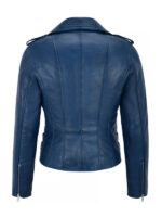 Women's Slim Fit Biker Blue Jacket