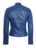 Women's Classic Blue Biker Jacket