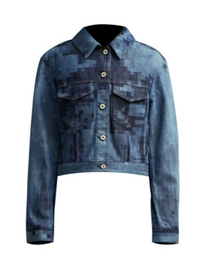 Women's Pixel Style Blue Denim Jacket