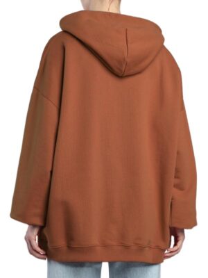 Women's Brown Oversized Fleece Hoodie