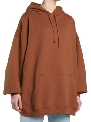 Women's Brown Oversized Fleece Hoodie