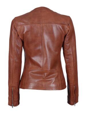 Women's Brown Cafe Racer Jacket