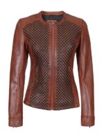 Women's Brown Cafe Racer Jacket