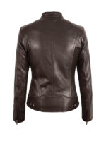 Women's Brown Cafe Racer Leather Jacket