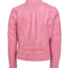 Women's Pink Leather Biker Jacket