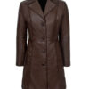 Women's Dark Brown Leather Coat