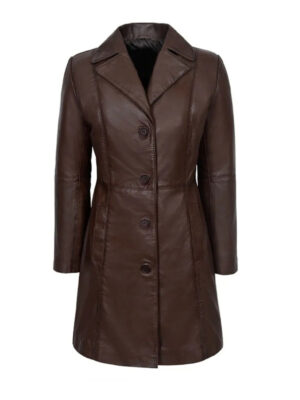 Women's Dark Brown Leather Coat