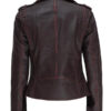 Women's Dark Brown Leather Biker Jacket