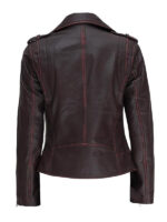 Women's Dark Brown Leather Biker Jacket