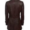 Women's Brown Mid-length Leather Coat