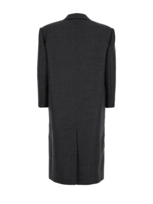 Women's Grey Long Wool Coat