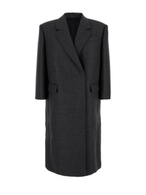 Women's Grey Long Wool Coat