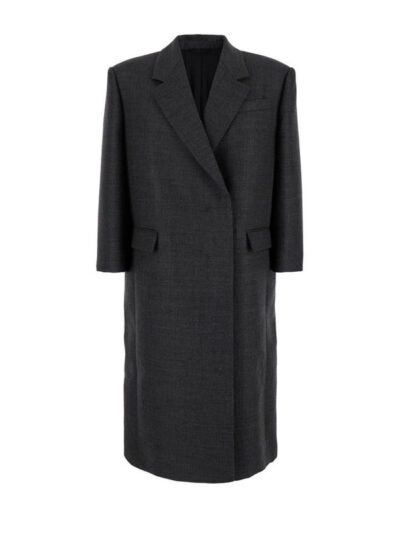 Women's Grey Long Wool Coat