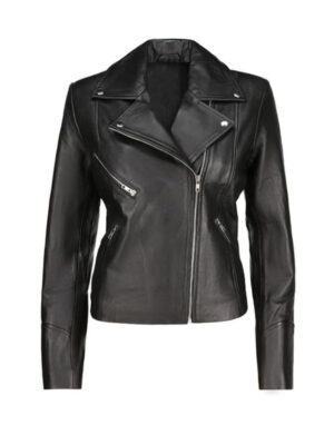 Women's Black Slim Fit Leather Jacket