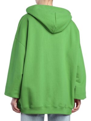 Women's Oversized Green Fleece Hoodie