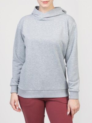 Women's Grey Pullover Fleece Hoodie