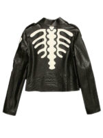 Women's Black Skeleton Leather Jacket