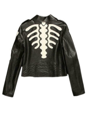 Women's Black Skeleton Leather Jacket